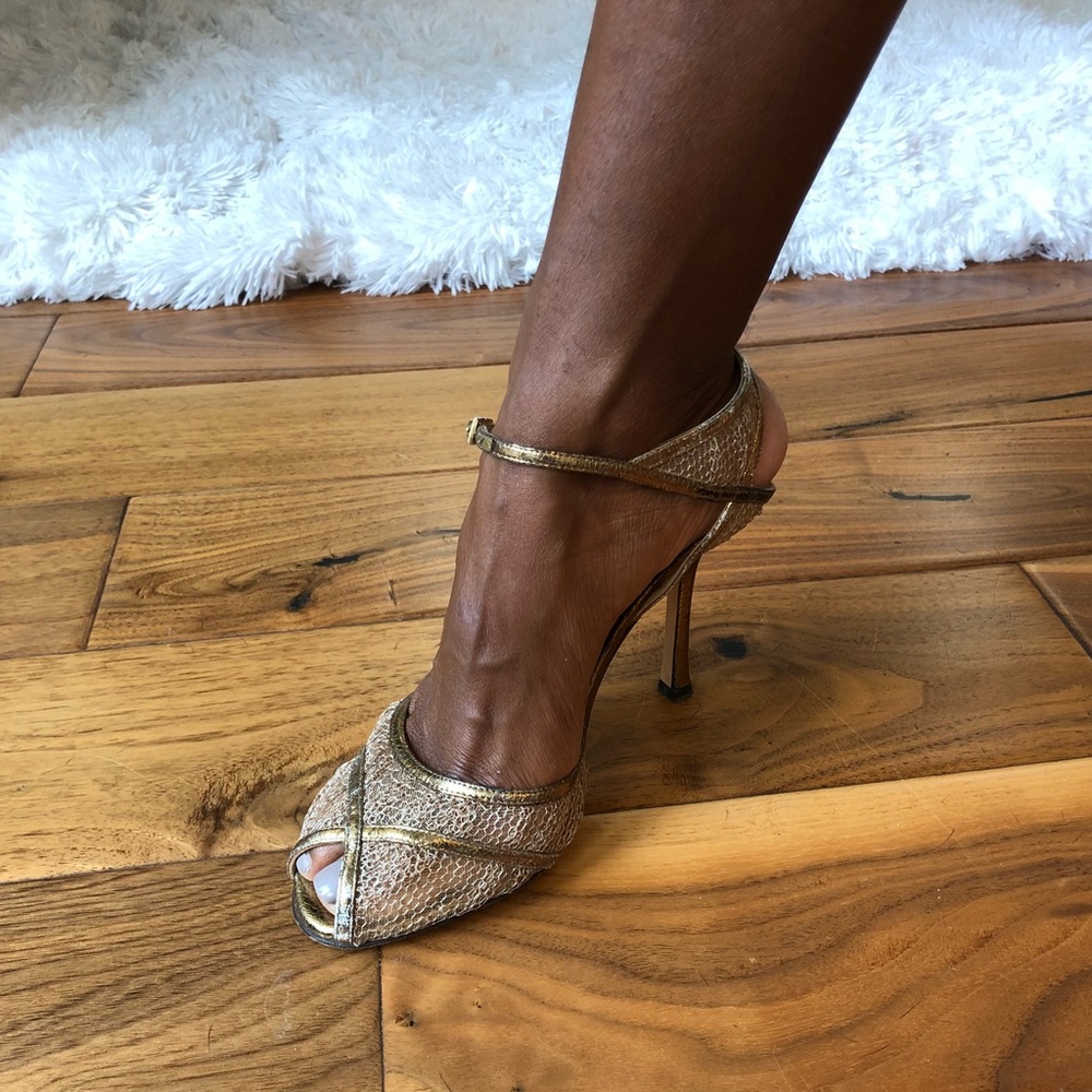 Jimmy choo gold mesh sandal